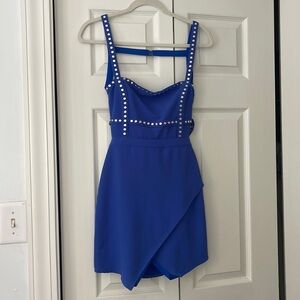 NBDxNAVEN Revolve blue backless, mini dress size xs